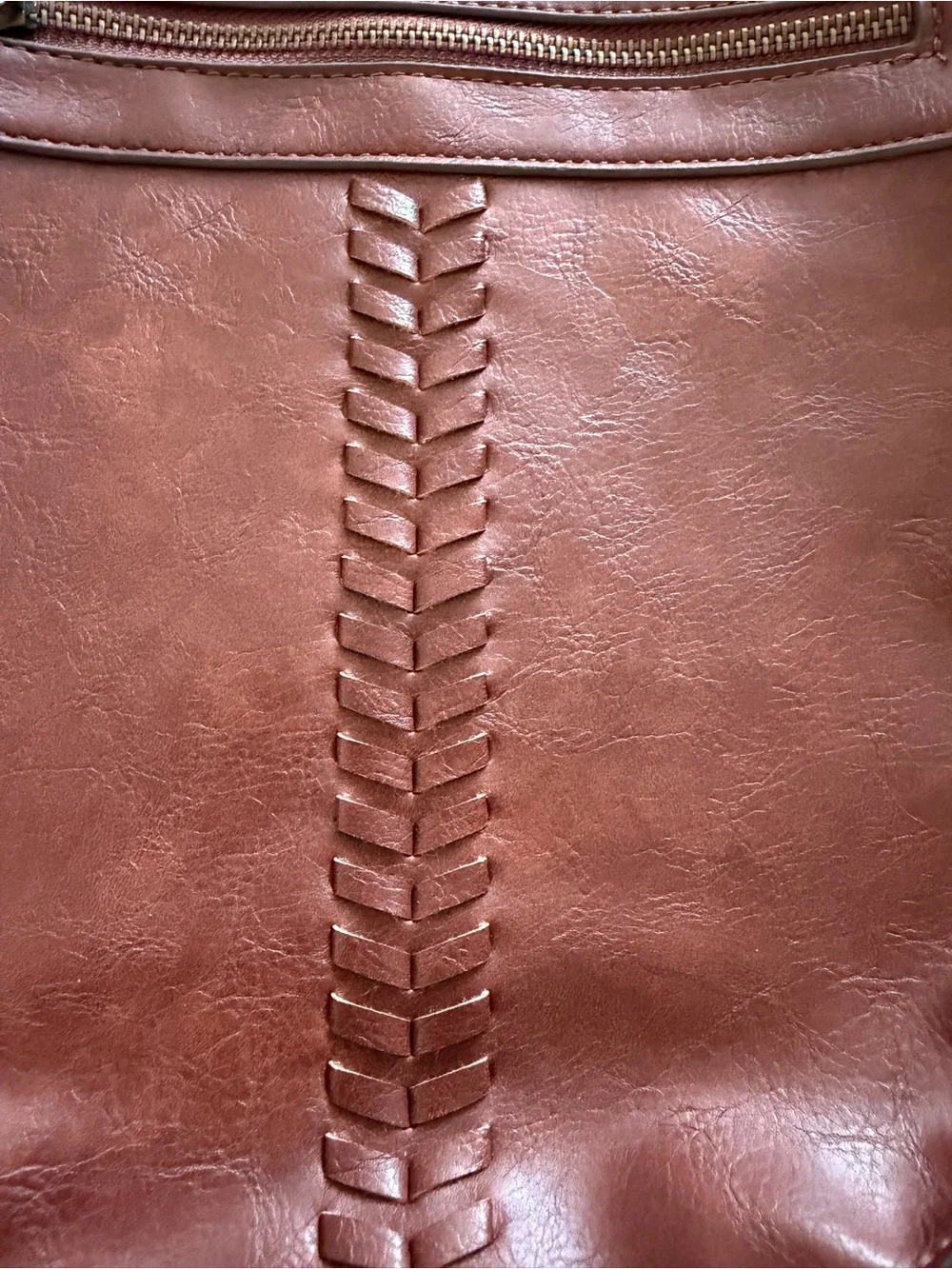 Leather Crossbody Bag with Braided Detail